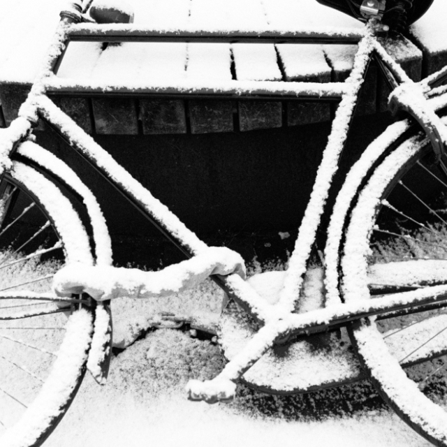 B&W photo of a bike